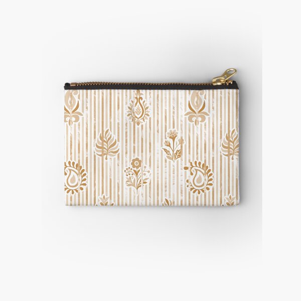 Item preview, Candy Stripe Garden - Dull  Tan Brown designed and sold by Fabricatemyart.