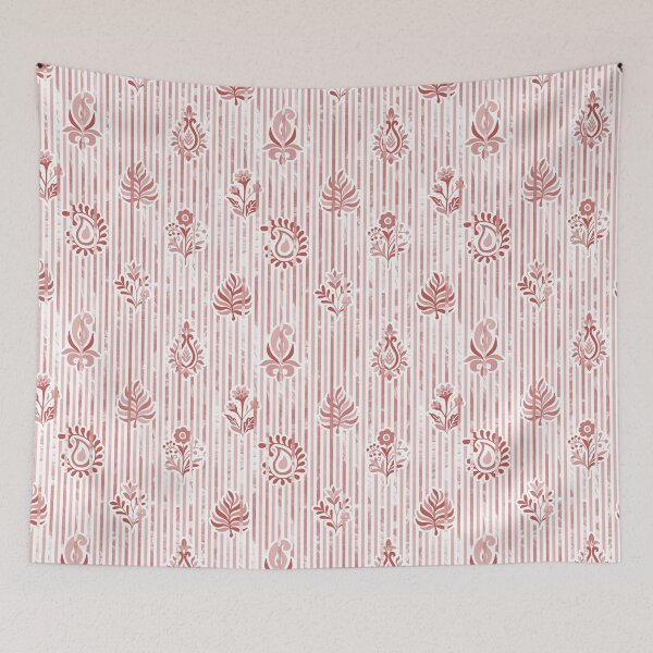 Item preview, Candy Stripe Garden - Dull Blush Beige designed and sold by Fabricatemyart.