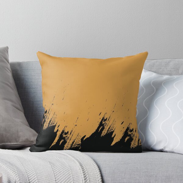 Item preview, Abstract Black Ink Splash on Amber Haze designed and sold by BetweenForms.