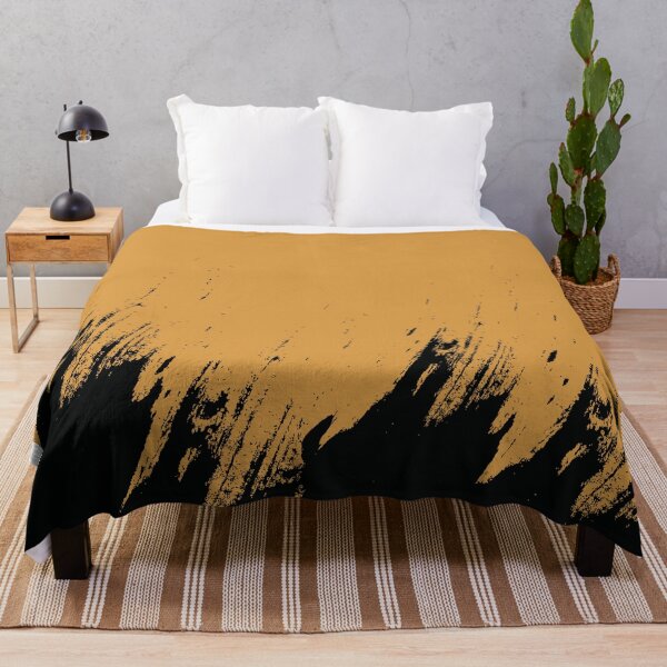 Item preview, Abstract Black Ink Splash on Amber Haze designed and sold by BetweenForms.