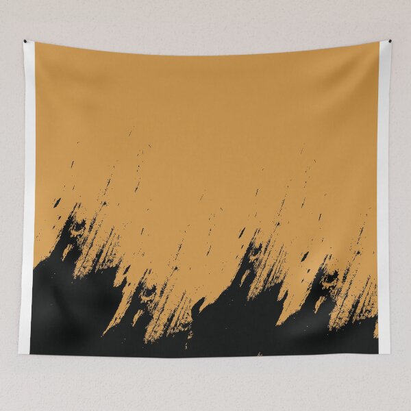 Item preview, Abstract Black Ink Splash on Amber Haze designed and sold by BetweenForms.