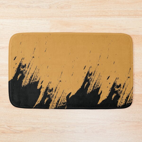Item preview, Abstract Black Ink Splash on Amber Haze designed and sold by BetweenForms.