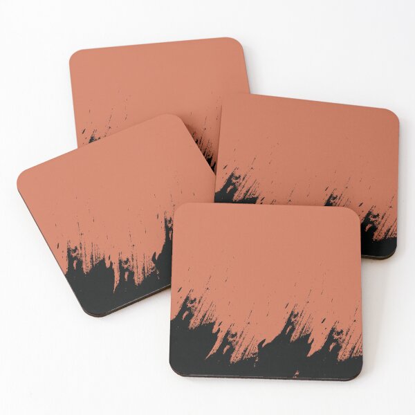 Item preview, Abstract Black Ink Splash on Terracotta designed and sold by BetweenForms.