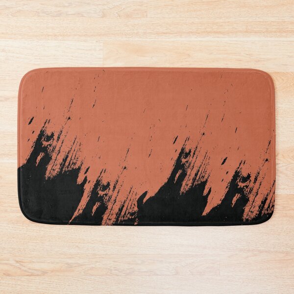Item preview, Abstract Black Ink Splash on Terracotta designed and sold by BetweenForms.
