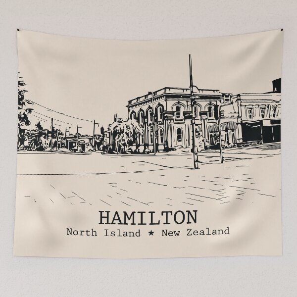 Item preview, Hamilton NZ - Vintage Ink Cityscape designed and sold by Lakeric.