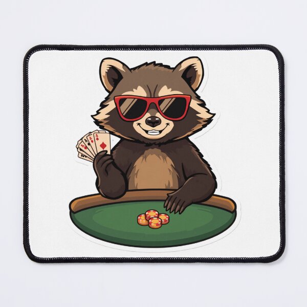 Item preview, Funny Raccoon Poker Player Cartoon designed and sold by HappyDoodle11.
