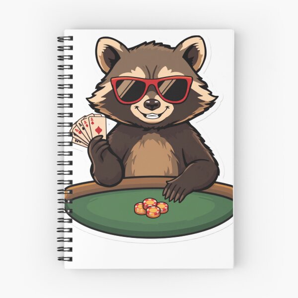 Item preview, Funny Raccoon Poker Player Cartoon designed and sold by HappyDoodle11.