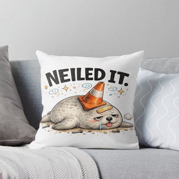 Item preview, NEILED IT Seal | Funny Construction Seal Meme designed and sold by Doodle ⭐⭐⭐⭐⭐.