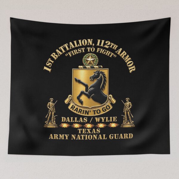 Item preview, Army - DUI - 1st Bn, 112th Armor Regiment - First to Fight - Dallas, Wylie - TXARNG w Minutemen X 300 designed and sold by Military Insignia Products.