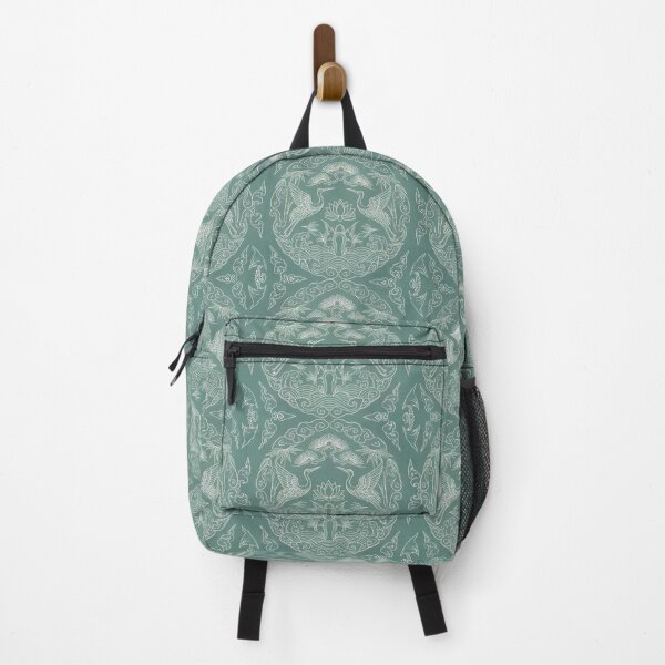 Item preview, Korean Celadon Crane & Lotus Traditional Aesthetic Seamless Pattern designed and sold by SOOstudio73.