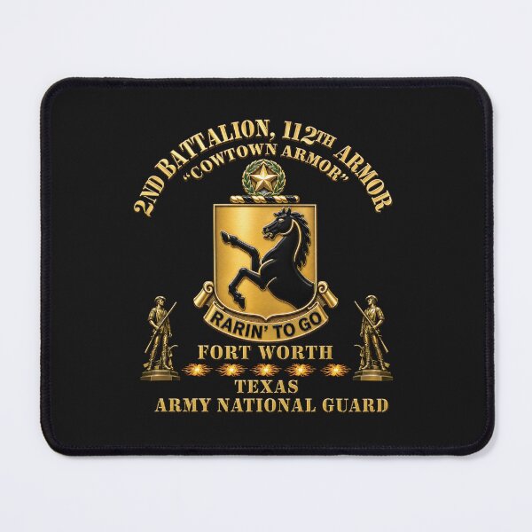 Item preview, Army - DUI - 2nd Bn, 112th Armor Regiment - Cowtown Armort - Fort Worth - TXARNG w Minutemen - 3D X 300 designed and sold by Military Insignia Products.