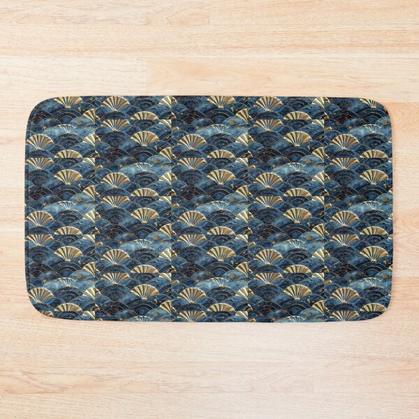 Item preview, Golden Blue Japanese Wave Pattern Artwork  designed and sold by NivyasArtistry.