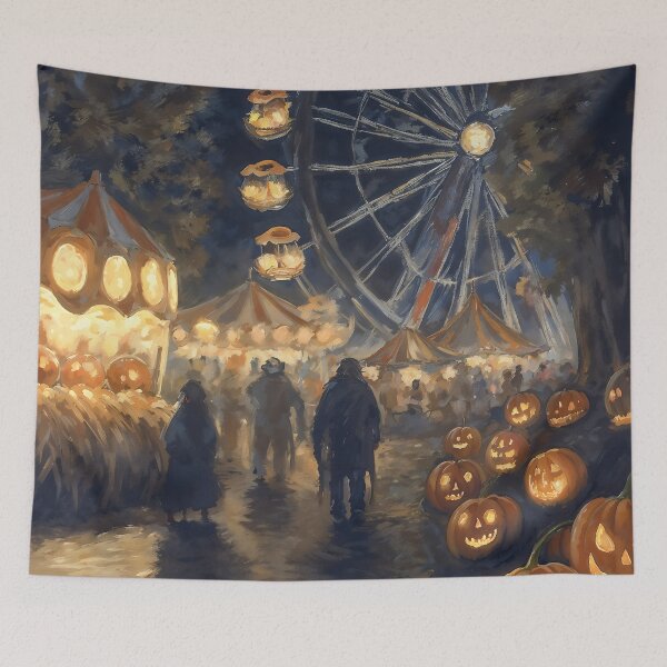Item preview, Dark Carnival Halloween Ferris Wheel Pumpkin Art designed and sold by DarkHolyQueen.