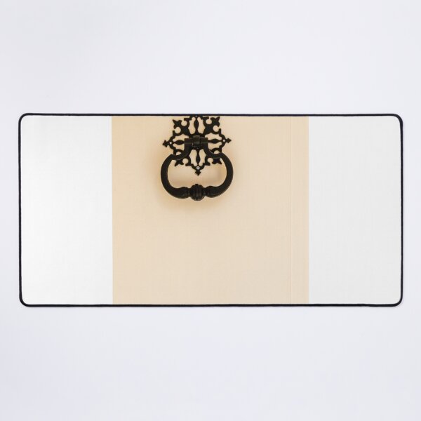 Item preview, Antique Black Ornate Door Knocker on Cream Door Vintage Decorative Entrance Hardware designed and sold by Nmallia.
