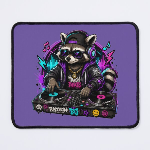 Item preview, Neon Beat Raccoon DJ designed and sold by Safe Haven Pets.