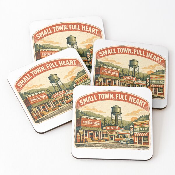 Item preview, Vintage Small Town Full Heart Americana Retro Travel Art designed and sold by WERSY.