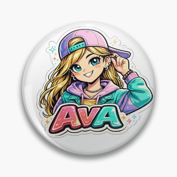 Item preview, Ava – Cute Anime Girl Name designed and sold by AlexLineArt.