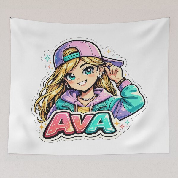 Item preview, Ava – Cute Anime Girl Name designed and sold by AlexLineArt.