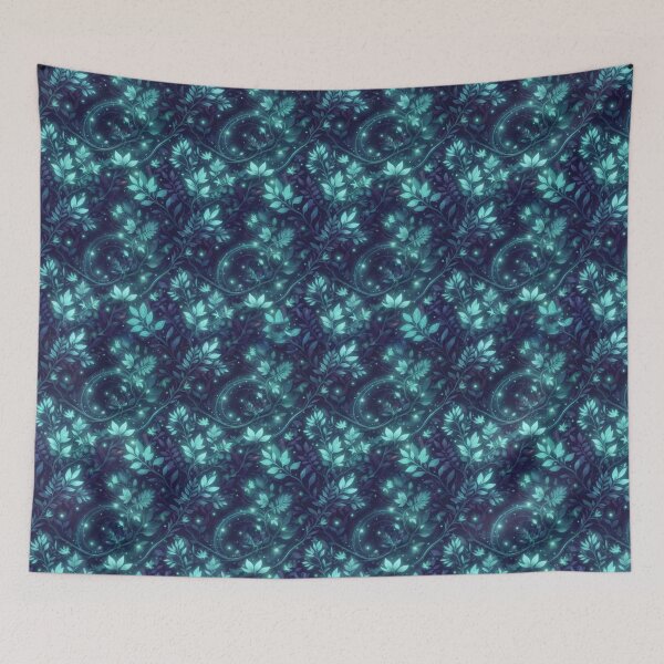 Item preview, Pattern of ethereal, luminous leaves: magical deep forest designed and sold by Azurart2.