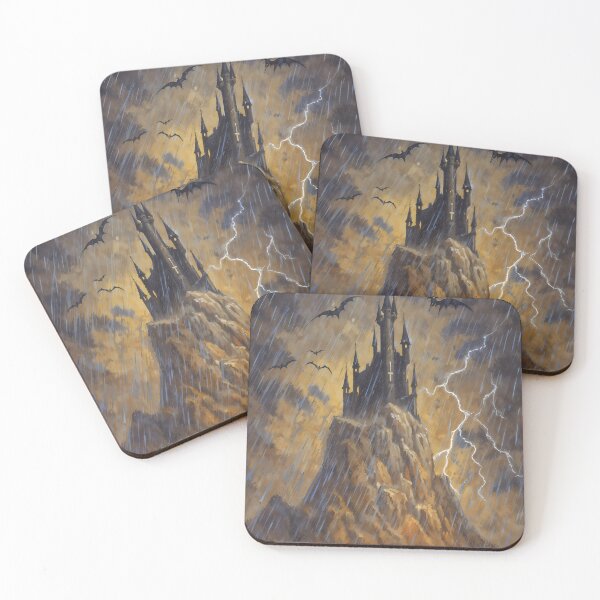Item preview, Draculas Castle Gothic Vampire Mountain Lightning Storm Art designed and sold by DarkHolyQueen.