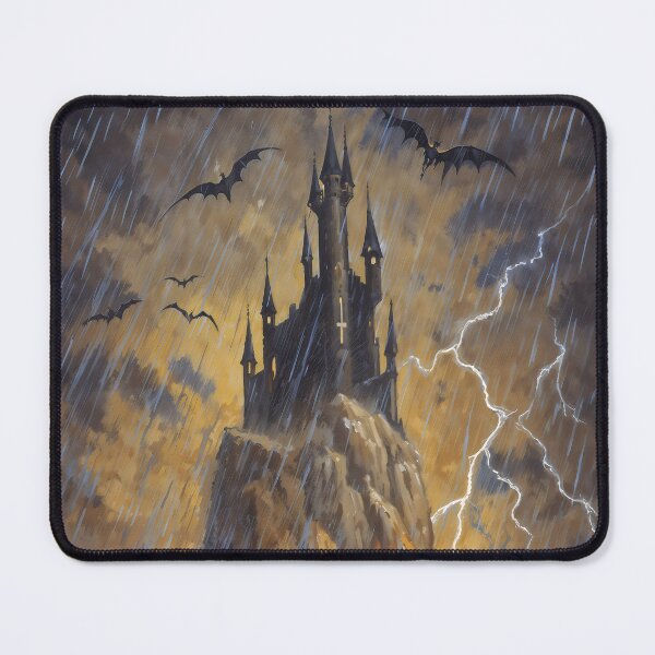 Item preview, Draculas Castle Gothic Vampire Mountain Lightning Storm Art designed and sold by DarkHolyQueen.