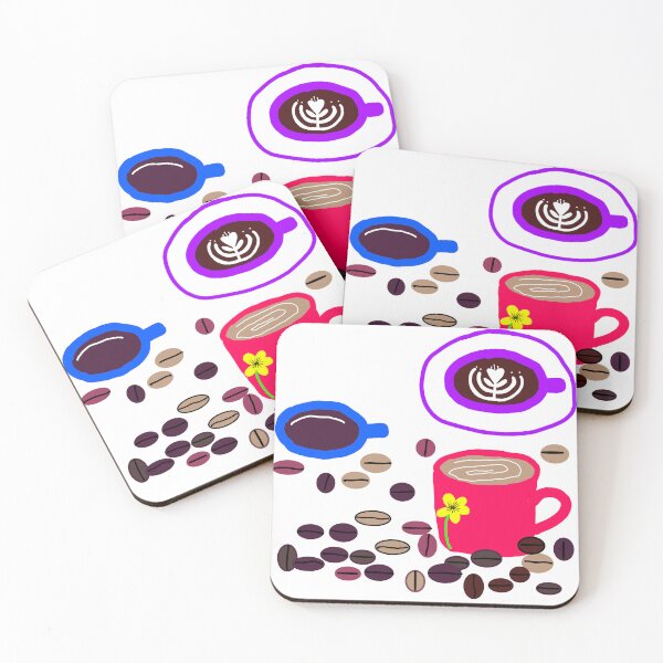 Item preview, Cute Coffee Cups and Coffee Beans Illustration designed and sold by neowana.