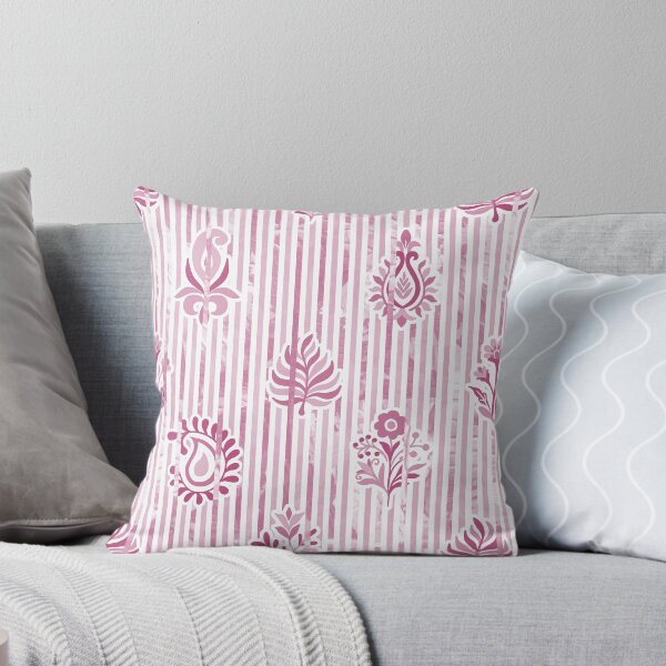 Item preview, Candy Stripe Garden - Dull Dusty Rose designed and sold by Fabricatemyart.