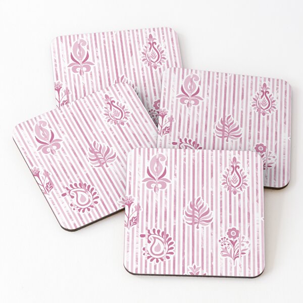 Item preview, Candy Stripe Garden - Dull Dusty Rose designed and sold by Fabricatemyart.