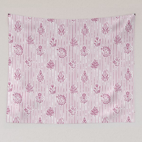 Item preview, Candy Stripe Garden - Dull Dusty Rose designed and sold by Fabricatemyart.