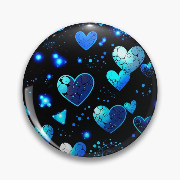 Item preview, Blue Neon Hearts Pattern – Glowing Romantic Digital Art for Apparel & Home Decor designed and sold by IMuDesigner.