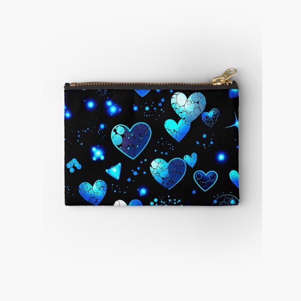 Item preview, Blue Neon Hearts Pattern – Glowing Romantic Digital Art for Apparel & Home Decor designed and sold by IMuDesigner.