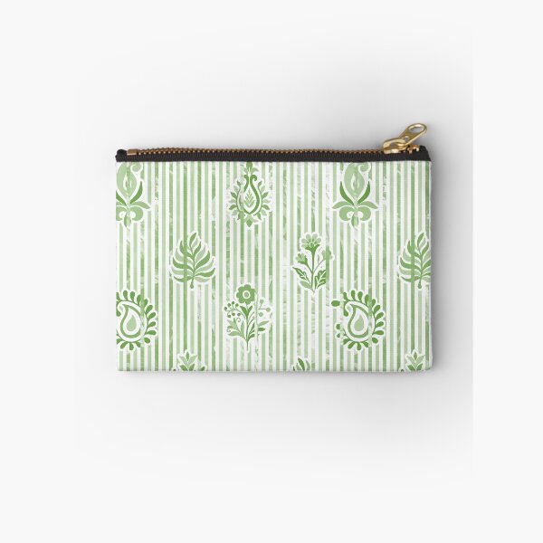 Item preview, Candy Stripe Garden - Dull Mossy Olive designed and sold by Fabricatemyart.