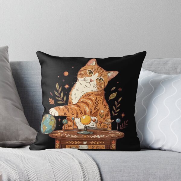 Item preview, The Center of the Universe - Vintage Orange Cat Pushing Earth designed and sold by ZUMERI.