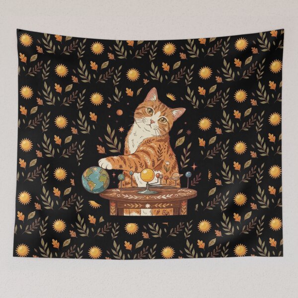Item preview, The Center of the Universe - Vintage Orange Cat Pushing Earth designed and sold by ZUMERI.