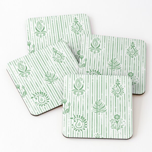 Item preview, Candy Stripe Garden - Dull Pastel Sage designed and sold by Fabricatemyart.