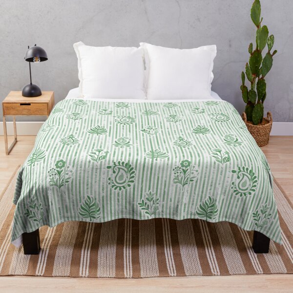 Item preview, Candy Stripe Garden - Dull Pastel Sage designed and sold by Fabricatemyart.