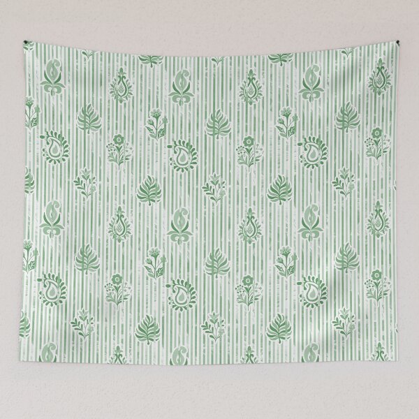 Item preview, Candy Stripe Garden - Dull Pastel Sage designed and sold by Fabricatemyart.