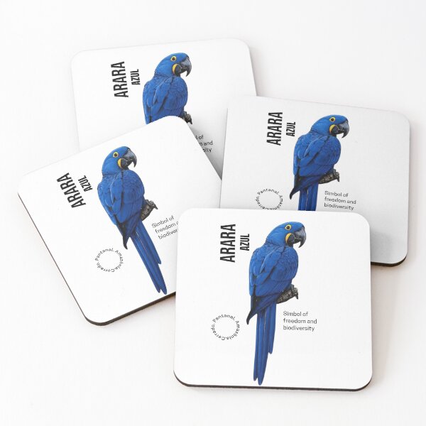 Item preview, Blue Macaw Arara Azul Brazilian Rainforest Art designed and sold by M'artes .