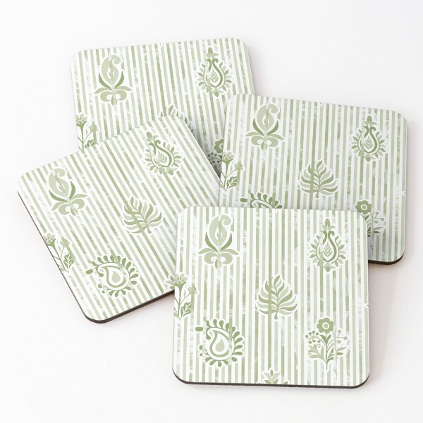 Item preview, Candy Stripe Garden - Dull Sage Gray Green designed and sold by Fabricatemyart.
