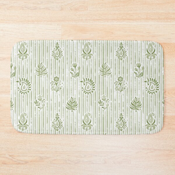 Item preview, Candy Stripe Garden - Dull Sage Gray Green designed and sold by Fabricatemyart.