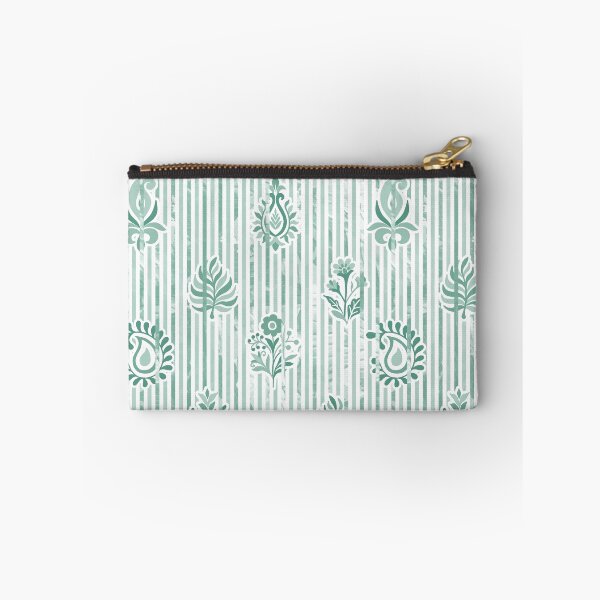 Item preview, Candy Stripe Garden - Dull Teal Mist  designed and sold by Fabricatemyart.