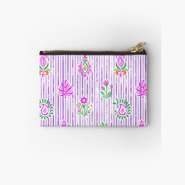 Item preview, Candy Stripe Garden - Lilac Pink Green designed and sold by Fabricatemyart.