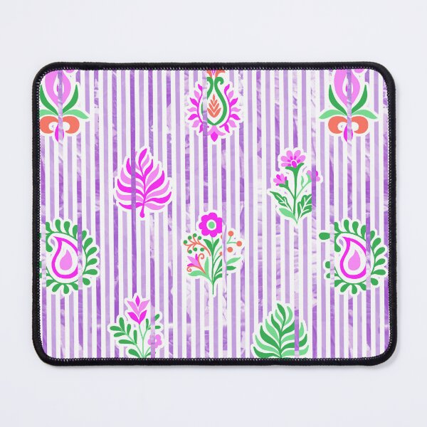 Item preview, Candy Stripe Garden - Lilac Pink Green designed and sold by Fabricatemyart.