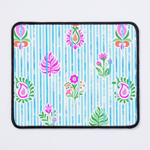 Item preview, Candy Stripe Garden - Seafoam Pink Green designed and sold by Fabricatemyart.