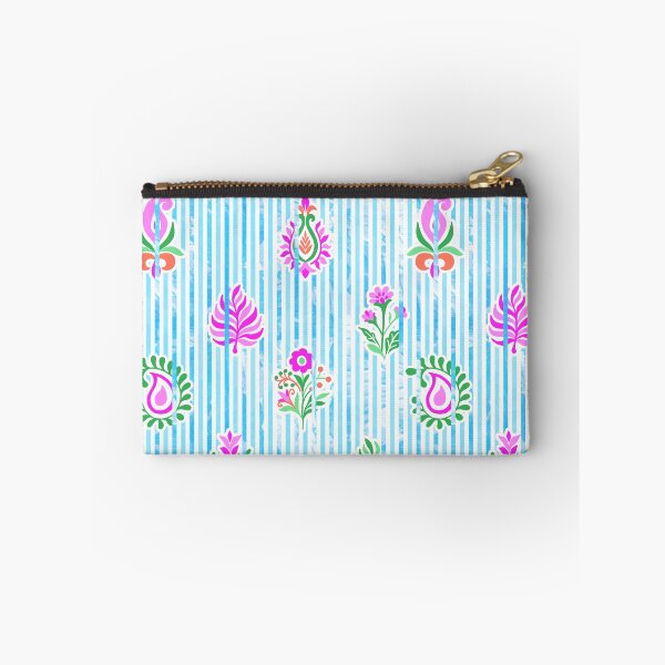 Item preview, Candy Stripe Garden - Seafoam Pink Green  designed and sold by Fabricatemyart.