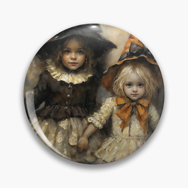 Item preview, Vintage Little Witches Halloween Pumpkin Kids Costume Art designed and sold by DarkHolyQueen.