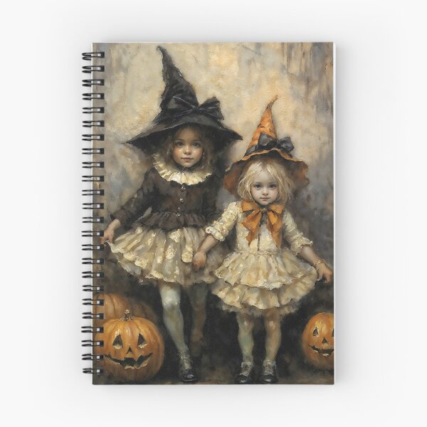 Item preview, Vintage Little Witches Halloween Pumpkin Kids Costume Art designed and sold by DarkHolyQueen.