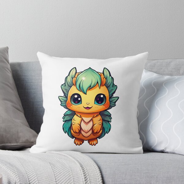 Item preview, K2 Mintzest - Cute Kawaii Creature with Teal Leaves and Orange Body designed and sold by Outlet Raloel.