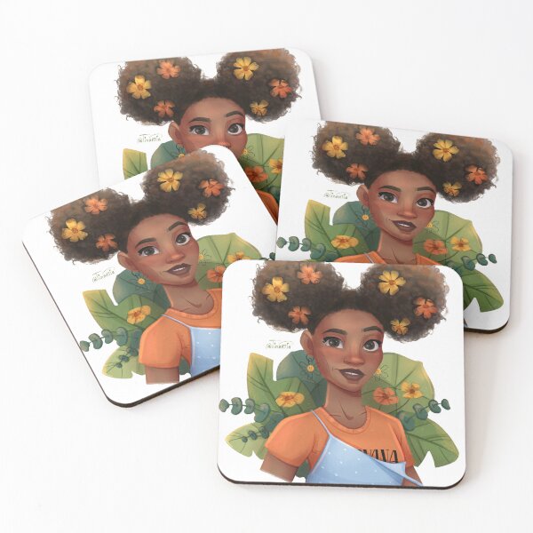 Artikelvorschau, Wunderschöne florale Illustration einer schwarzen Frau entworfen und verkauft von Tinartia.