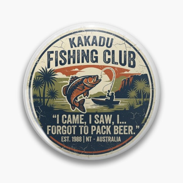 Item preview, Kakadu Fishing Club Forgot To Pack Beer Fishing Crew Fishing Pun Badge designed and sold by Yellowriversss.